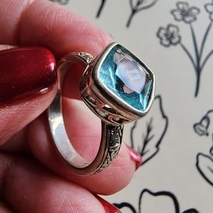 Aquamarine sz 7 sterling silver ring